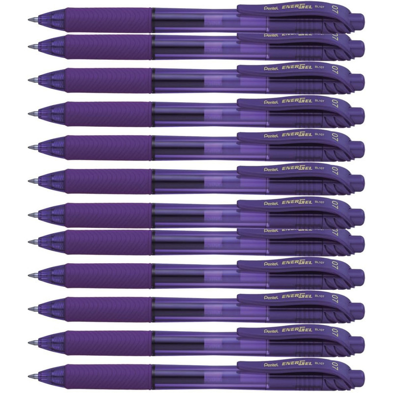 PENTEL OF AMERICA Pentel® EnerGel-X™ Retractable Liquid Gel Pen, Violet, Pack of 12
