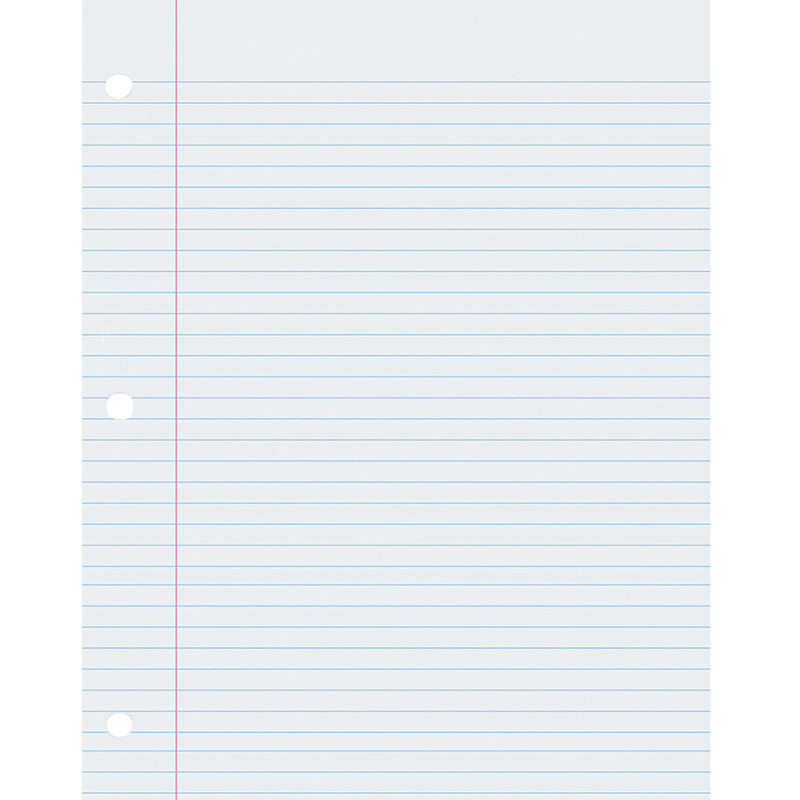 DIXON TICONDEROGA CO Pacon® Composition Paper, White, 3-Hole Punched, Red Margin, 9/32" Ruled, 8-1/2" x 11", 500 Sheets