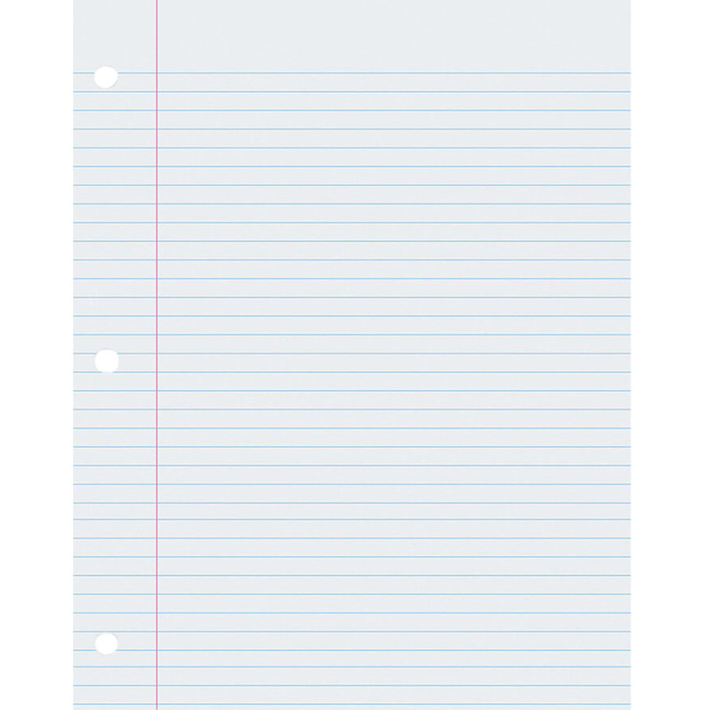 DIXON TICONDEROGA CO Pacon® Composition Paper, White, 3-Hole Punched, Red Margin, 9/32" Ruled, 8-1/2" x 11", 500 Sheets
