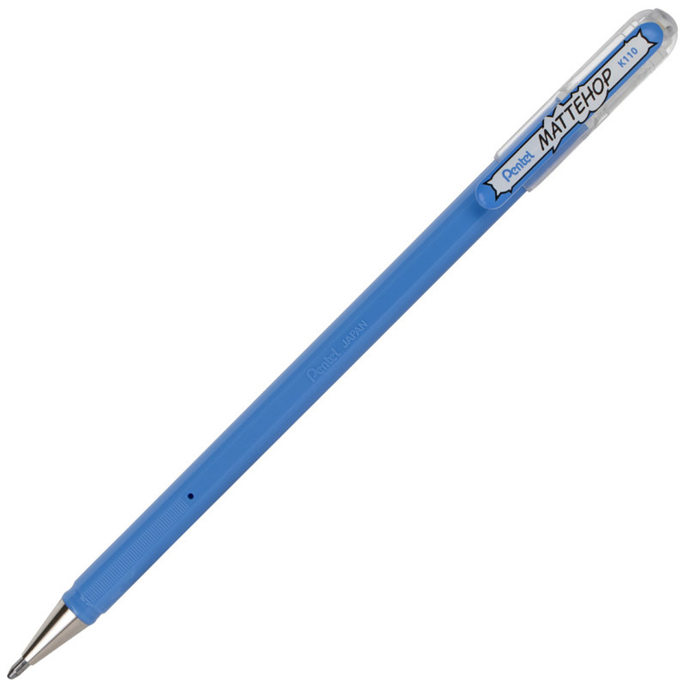 PENTEL OF AMERICA Pentel Arts Hybrid MATTEHOP Gel Roller, 1.0mm, Matte Sky Blue Ink, Pack of 12
