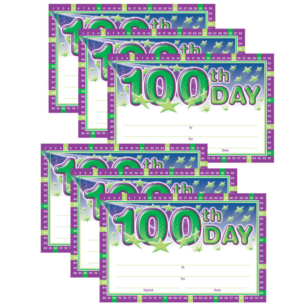 NORTH STAR TEACHER RESOURCE North Star Teacher Resources 100th Day Anytime Awards, 36 Per Pack, 6 Packs