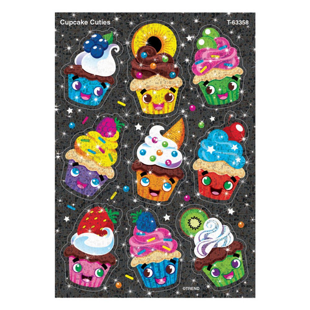 TREND ENTERPRISES INC. TREND Cupcake Cuties Sparkle Stickers®, 18 Count