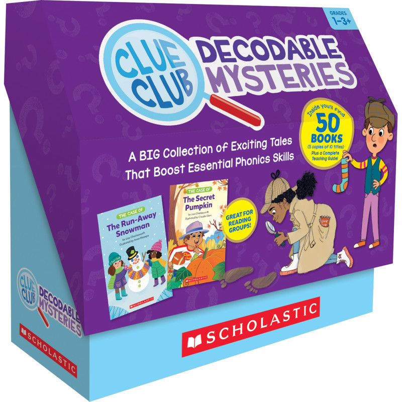 SCHOLASTIC TEACHING RESOURCES Scholastic Teaching Solutions Clue Club Decodable Mysteries, Multi-Copy Set, 50 Books