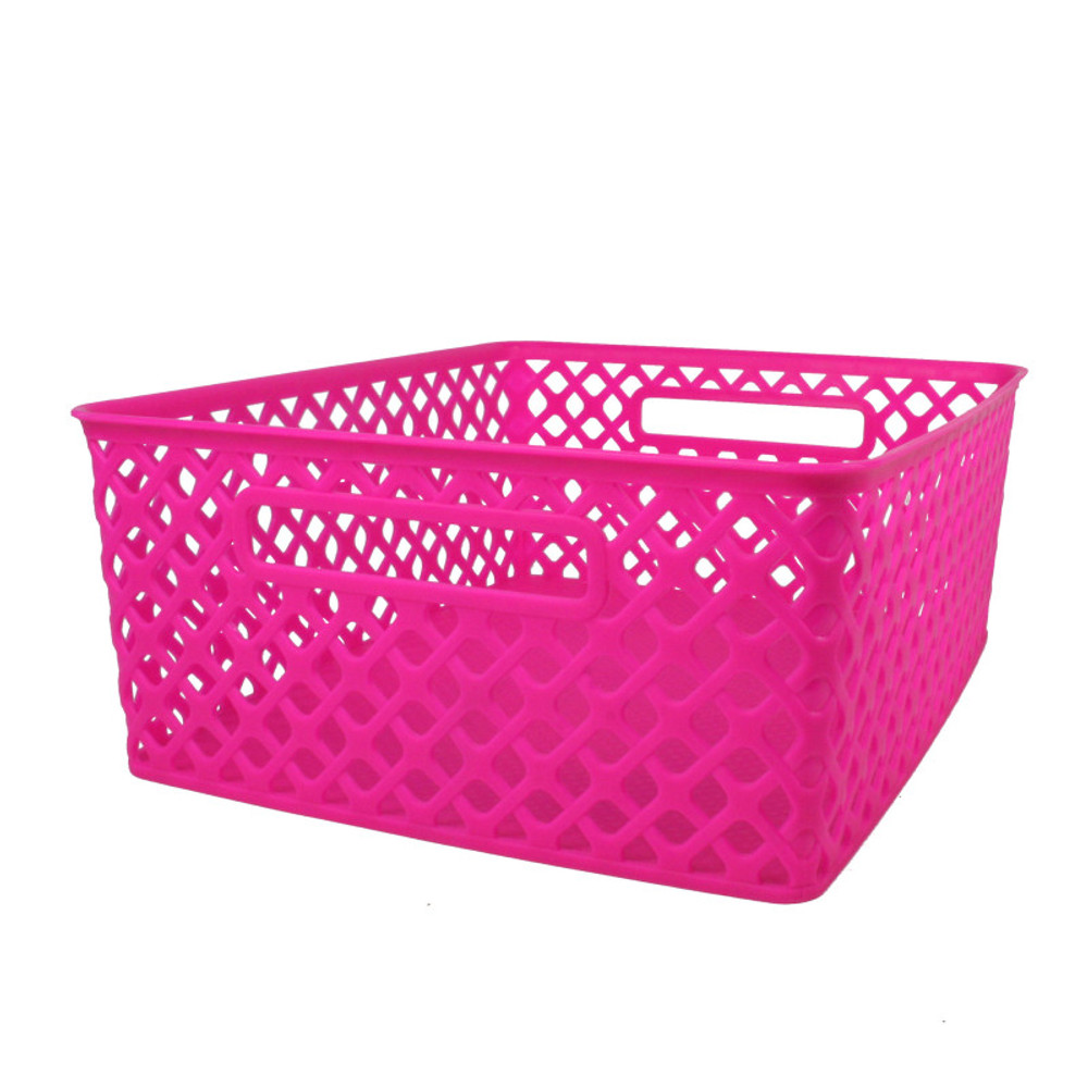 ROMANOFF PRODUCTS Romanoff Woven Basket, Medium, Hot Pink