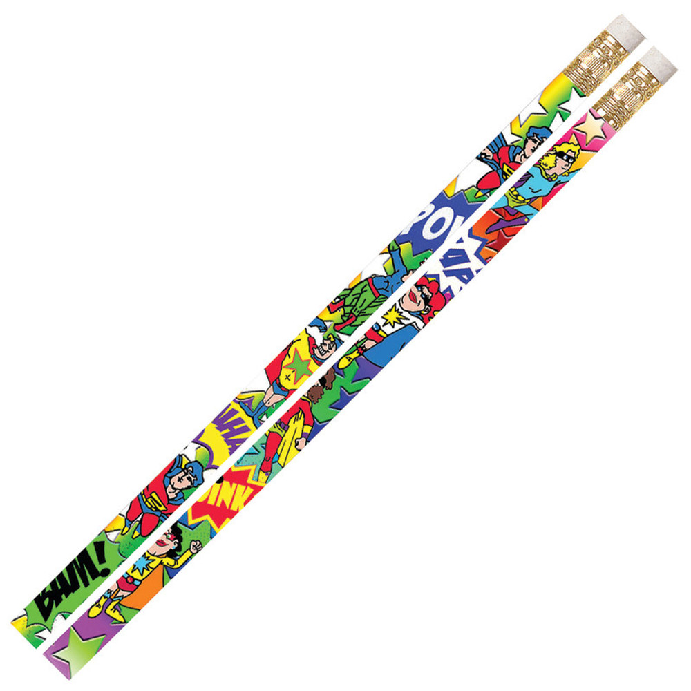 MUSGRAVE PENCIL CO INC Musgrave Pencil Company Super-Duper Heroes Motivational Pencil, 12 Per Pack, 12 Packs