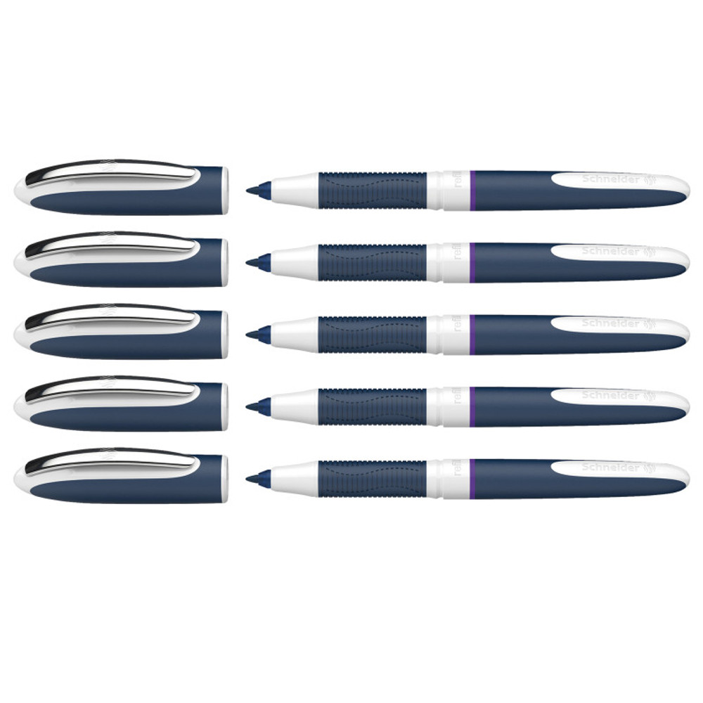 REDIFORM INC Schneider® One Change Refillable Rollerball Pens, 0.6 mm, Violet, Pack of 5