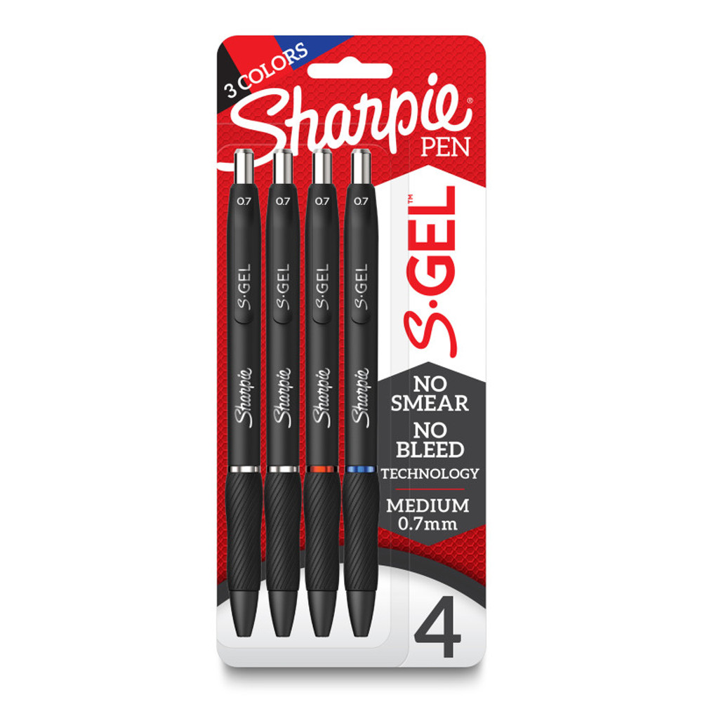 NEWELL BRANDS DISTRIBUTION LLC Sharpie® S-Gel Gel Pens, Medium Point (0.7mm), Assorted Colors, 4 Count