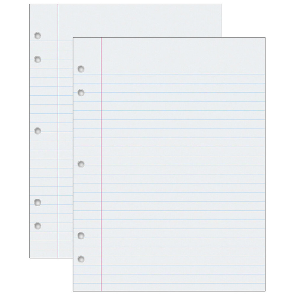 DIXON TICONDEROGA CO Pacon® Composition Paper, White, 5-Hole Punched, Red Margin, 3/8" Ruled, 8" x 10-1/2", 500 Sheets Per Pack, 2 Packs