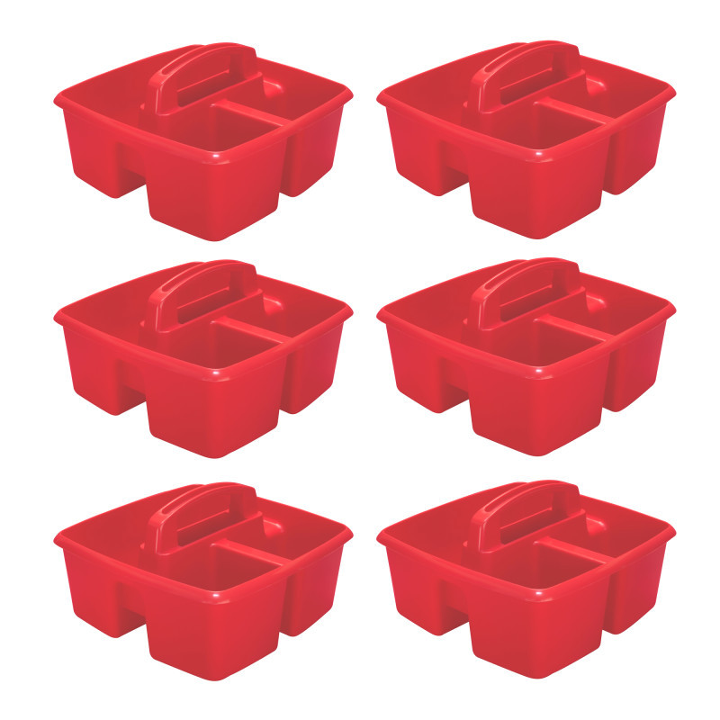 STOREX INDUSTRIES Storex Small Caddy, Red, Pack of 6