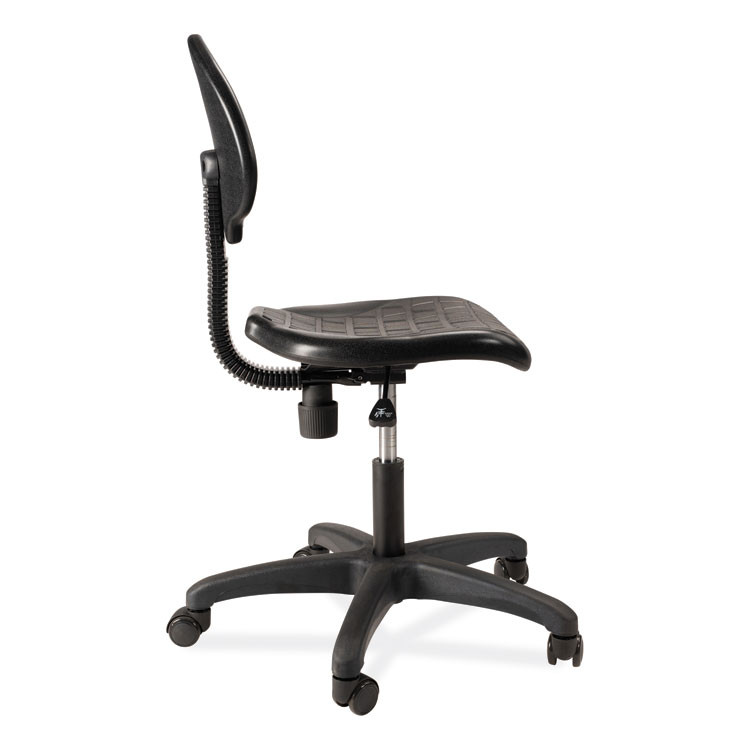NATIONAL PUBLIC SEATING NPS® 6716HB 6700 Series Polyurethane Adj Height Task Chair, Supports 300 lb, 16" to 21" Seat Height, Black Seat, Black Back, Black Base