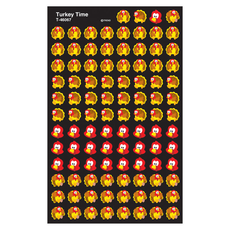 TREND ENTERPRISES INC. TREND Turkey Time superShapes Stickers, 800 ct