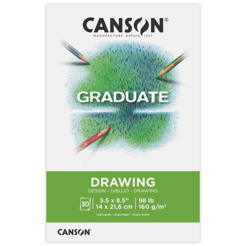 DIXON FINE ART Canson Graduate Drawing Pad, Foldover Binding, 30 Sheet, 5.5x8.5 inch, 1 Count