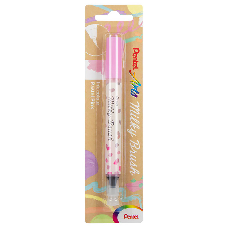 PENTEL OF AMERICA Pentel Arts Milky Brush Pen, Pastel Pink Ink, 1-Pack