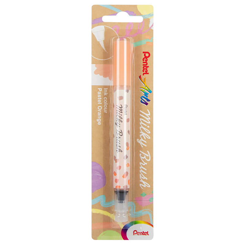 PENTEL OF AMERICA Pentel Arts Milky Brush Pen, Pale Orange Ink, 1-Pack