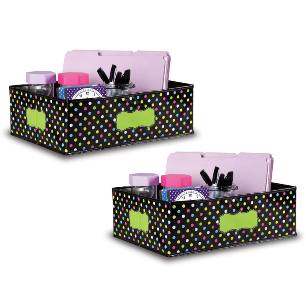 TEACHER CREATED RESOURCES Teacher Created Resources® Chalkboard Brights Storage Bin, 16" x 11" x 5", Pack of 2