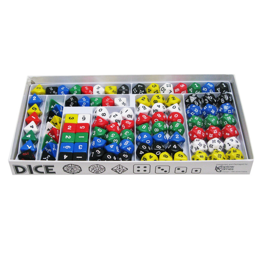 KOPLOW GAMES INC. Koplow Games Sampler Set of Opaque Polyhedra Dice, 100 Count