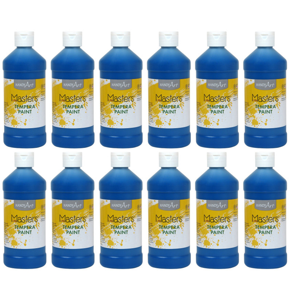 ROCK PAINT DISTRIBUTING CORP Handy Art® Little Masters® Tempera Paint, Blue, 16 oz., Pack of 12