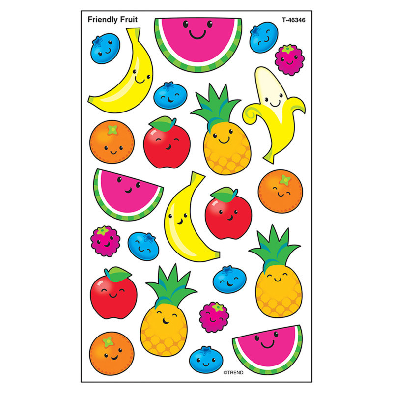 TREND ENTERPRISES INC. TREND Friendly Fruit superShapes Stickers-Large, 192 ct