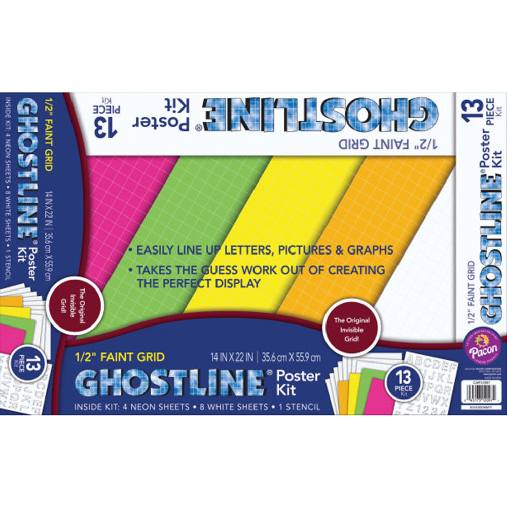 DIXON TICONDEROGA CO Ghostline® Poster Board Kit, 5 Assorted Colors, 14" x 22", 13 Pieces