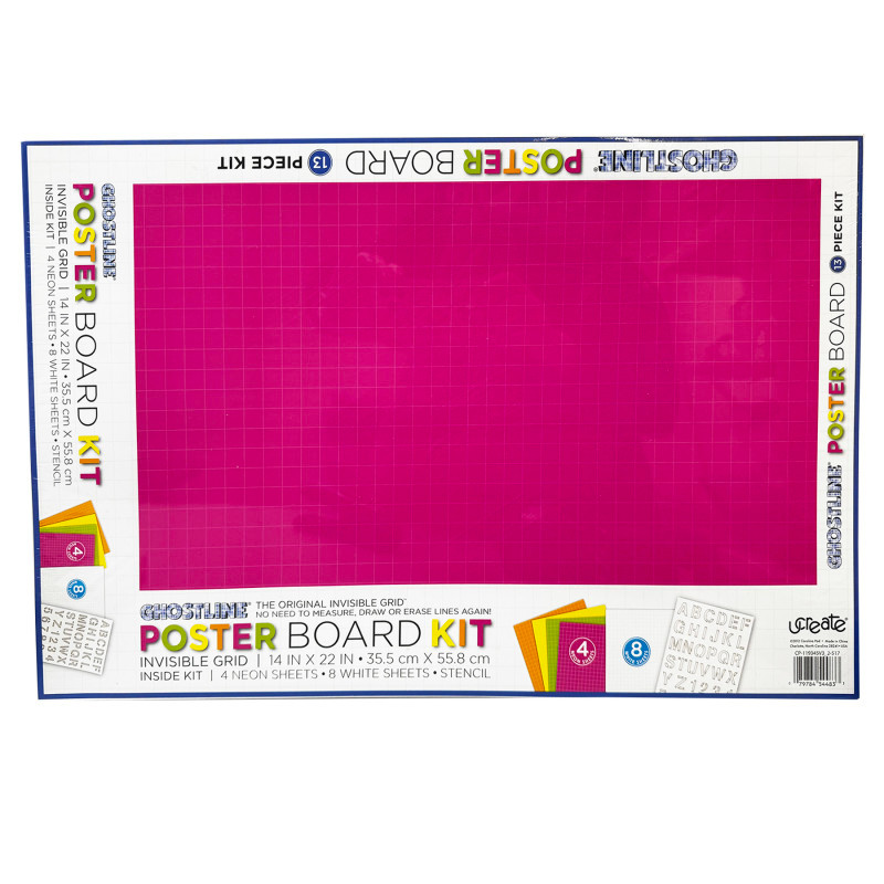 DIXON TICONDEROGA CO Ghostline® Poster Board Kit, 5 Assorted Colors, 14" x 22", 13 Pieces