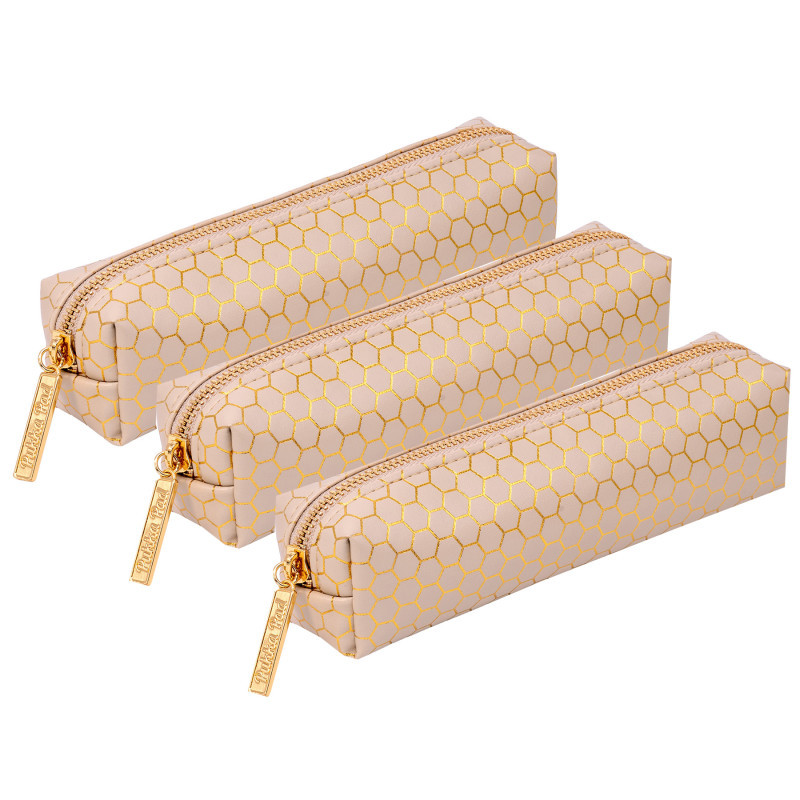 PUKKA PADS USA CORP Pukka Pads Pencil Case, Haze, Taupe, Pack of 3