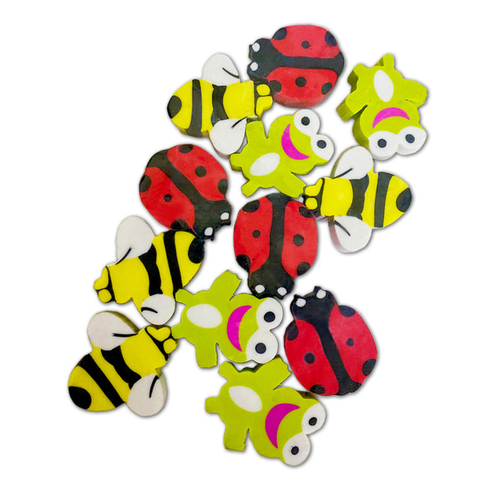 MUSGRAVE PENCIL CO INC Musgrave Pencil Company Lil Critters Pencil Topper Erasers, Pack of 12