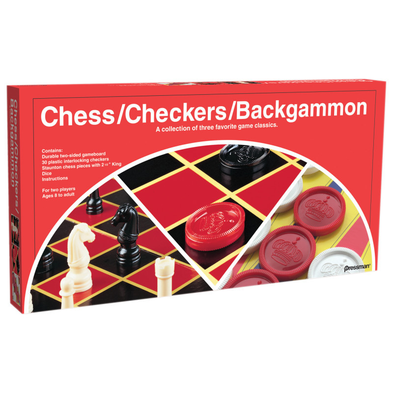 PRESSMAN DBA GOLIATH Pressman Chess/Checkers/Backgammon Board Game