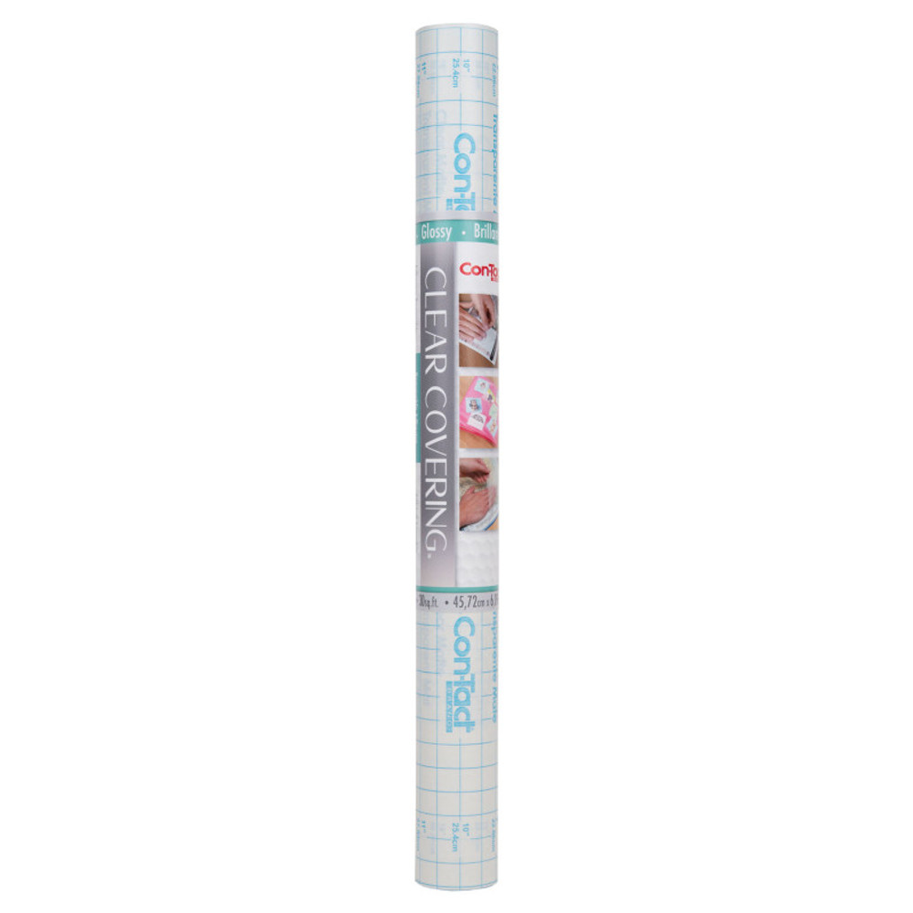 KITTRICH CORPORATION Con-Tact® Brand Clear Cover™ Adhesive Covering, Clear, 18" x 16 ft, Glossy