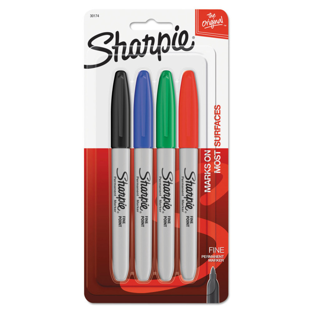 NEWELL BRANDS DISTRIBUTION LLC Sharpie® Fine Point Permanent Markers, Assorted, Set of 4