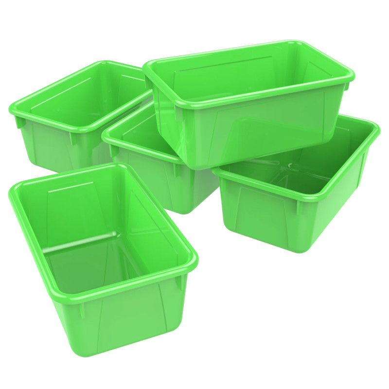 STOREX INDUSTRIES Storex Small Cubby Bin, Green, Pack of 5