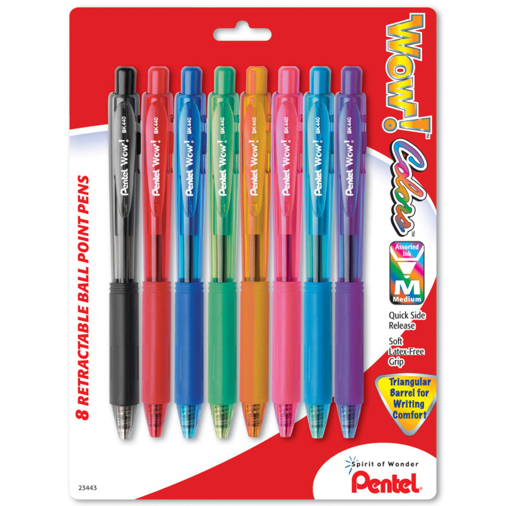 PENTEL OF AMERICA Pentel® WOW!™ Retractable Ball Point Pens, 8-pack assorted