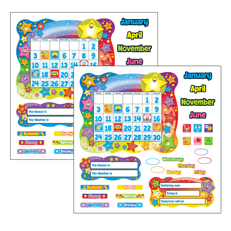 TREND ENTERPRISES INC. TREND Star Calendar Bulletin Board Set, 2 Sets