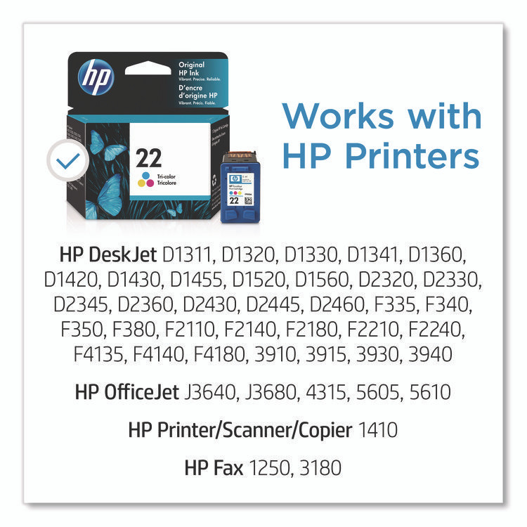 HP INC C9352AN HP 22, (C9352AN) Tri-Color Original Ink Cartridge