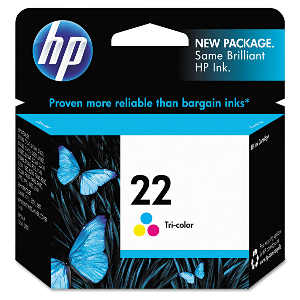 HEWLETT PACKARD SUPPLIES HP C9352AN HP 22, (C9352AN) Tri-Color Original Ink Cartridge