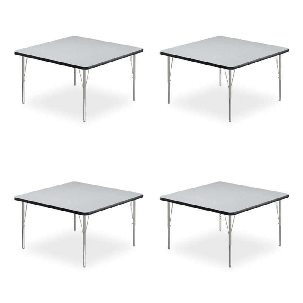 CORRELL, INC. 4848TF15954P Adjustable Activity Tables, Square, 48" x 48" x 19" to 29", Gray Top, Silver Legs, 4/Pallet