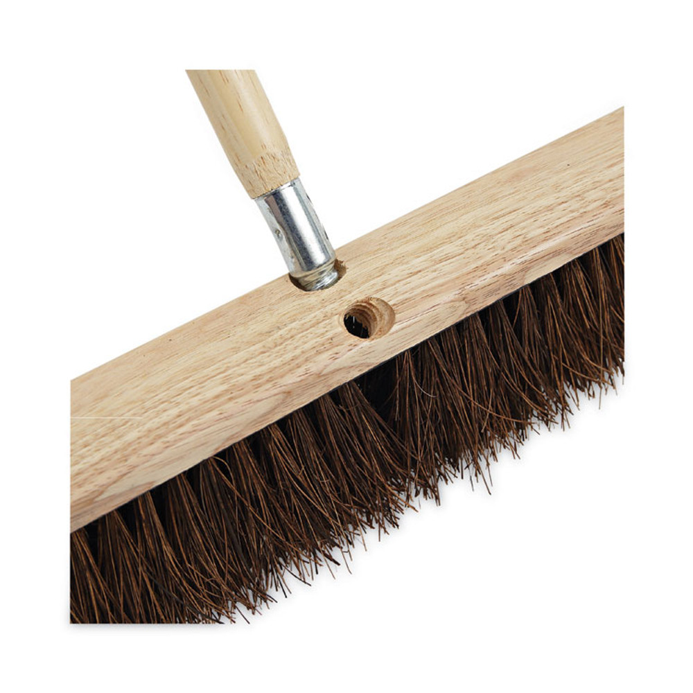 BOARDWALK 138 Metal Tip Threaded Hardwood Broom Handle, 1.13" dia x 60", Natural