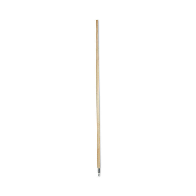 BOARDWALK 138 Metal Tip Threaded Hardwood Broom Handle, 1.13" dia x 60", Natural