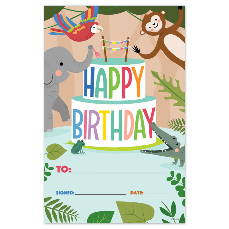 CREATIVE TEACHING PRESS Creative Teaching Press® Jungle Friends Happy Birthday Awards, Pack of 30
