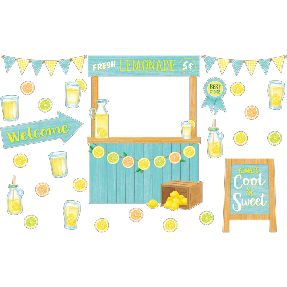 TEACHER CREATED RESOURCES Teacher Created Resources® Lemon Zest Lemonade Stand Bulletin Board Set