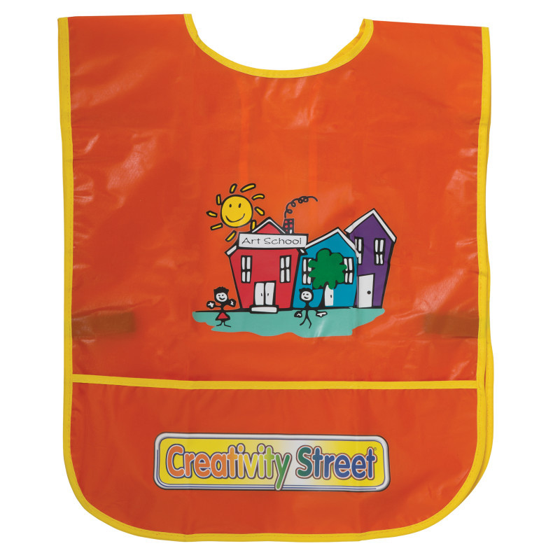 DIXON TICONDEROGA CO Creativity Street® Children's Artist Smock, Ages 3 to 8, Orange, 15" x 12", 1 Piece