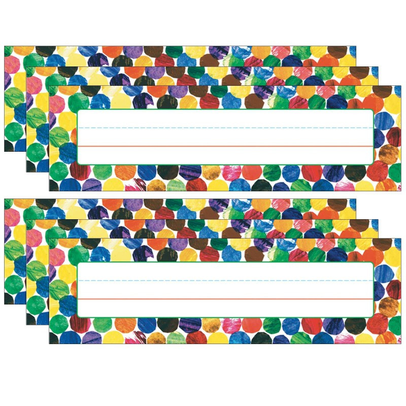 CARSON DELLOSA EDUCATION Carson Dellosa Education Eric Carle Dots Desk Nameplates, 36 Per Pack, 6 Packs