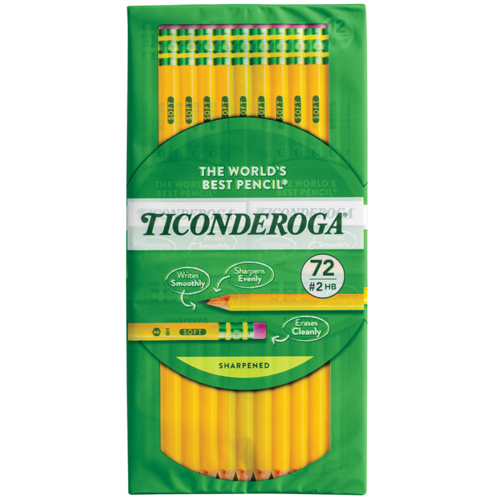 DIXON TICONDEROGA CO Ticonderoga® Original Ticonderoga® Pencils, Pre-Sharpened, Box of 72 DIXON TICONDEROGA CO Ticonderoga® Original Ticonderoga® Pencils, Pre-Sharpened, Box of 72