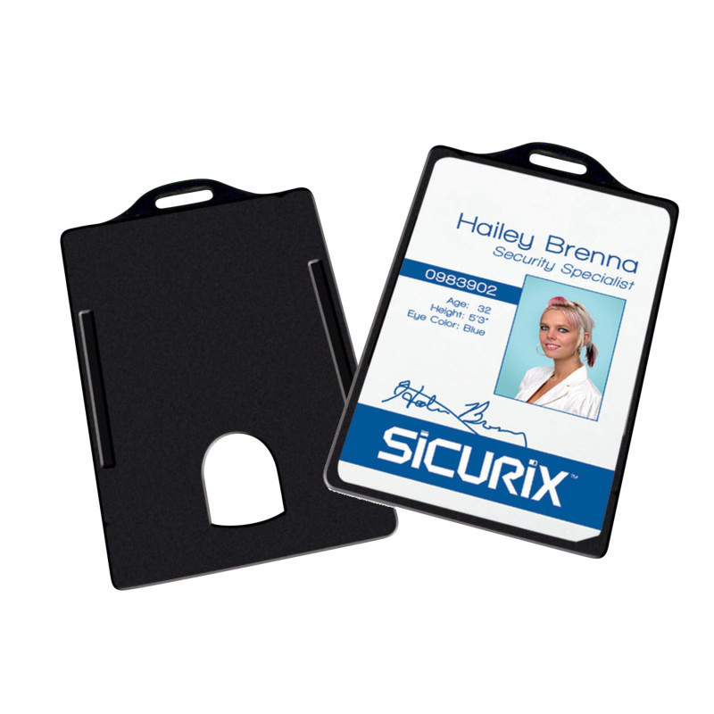BAUMGARTENS INC SICURIX Badge Dispensers, Vertical, Black, Pack of 25