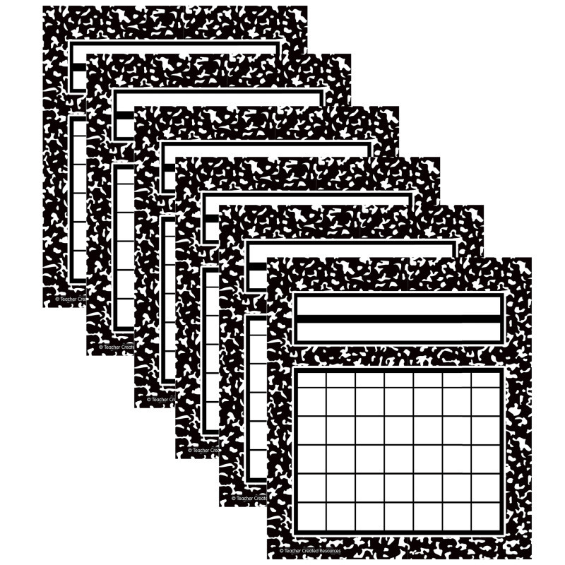 TEACHER CREATED RESOURCES Teacher Created Resources® Cool for School Composition Incentive Charts, 36 Per Pack, 6 Packs