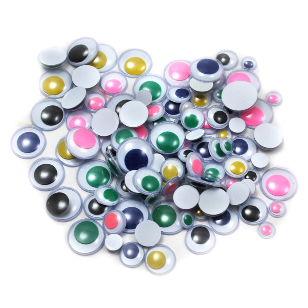 ADVANTUS Charles Leonard Creative Arts™ Wiggle Eyes, Round, Assorted Sizes & Colors, Bag of 100