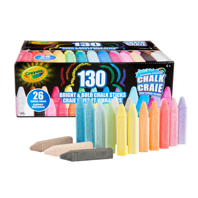 CRAYOLA LLC Crayola® Bright & Bold Chalk Sticks, Pack of 130