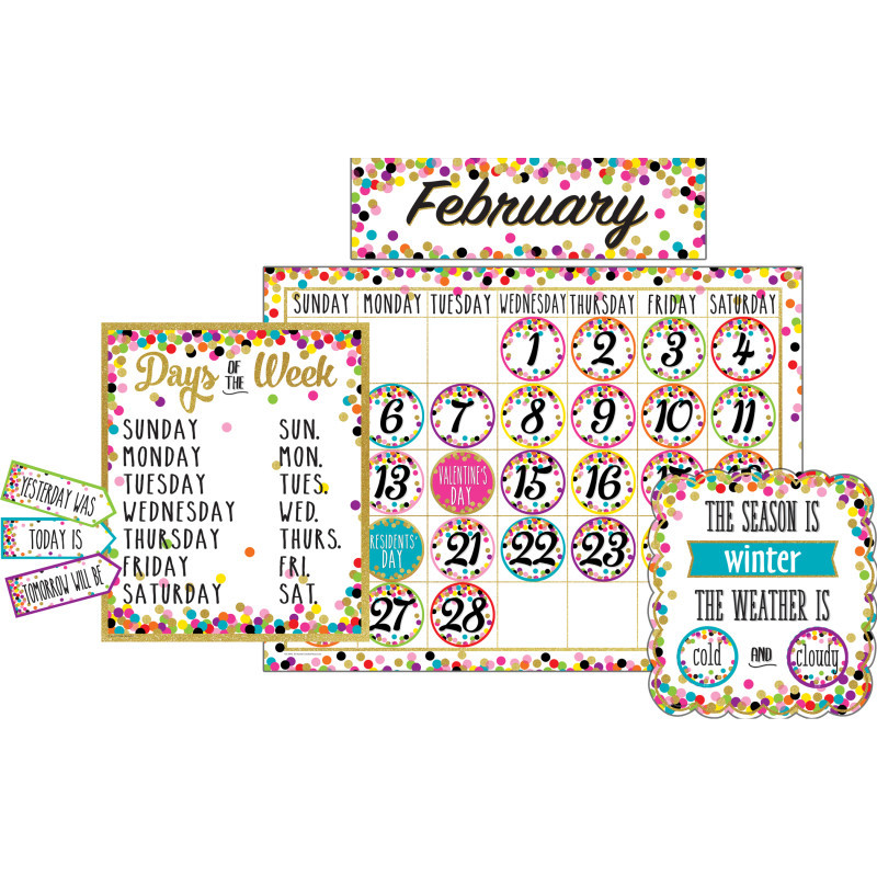 TEACHER CREATED RESOURCES Teacher Created Resources® Confetti Calendar Bulletin Board Display