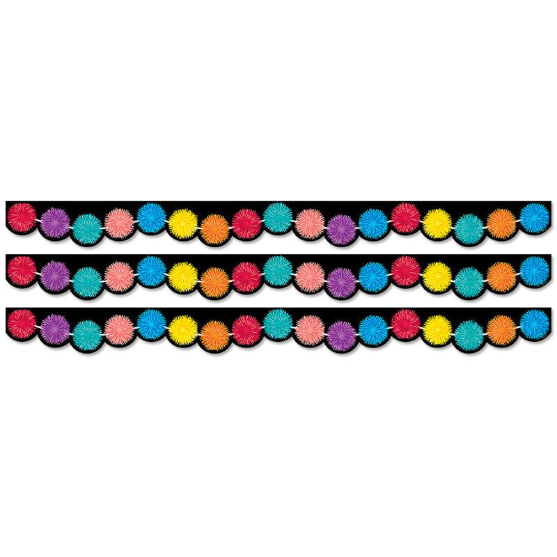 CREATIVE TEACHING PRESS Creative Teaching Press® Pom Poms EZ Border, 48 Feet Per Pack, 3 Packs