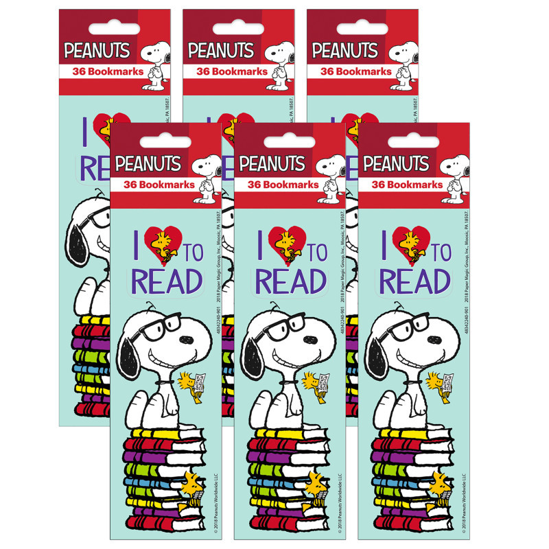 EUREKA Eureka® Peanuts® Reading Bookmark, 36 Per Pack, 6 Packs