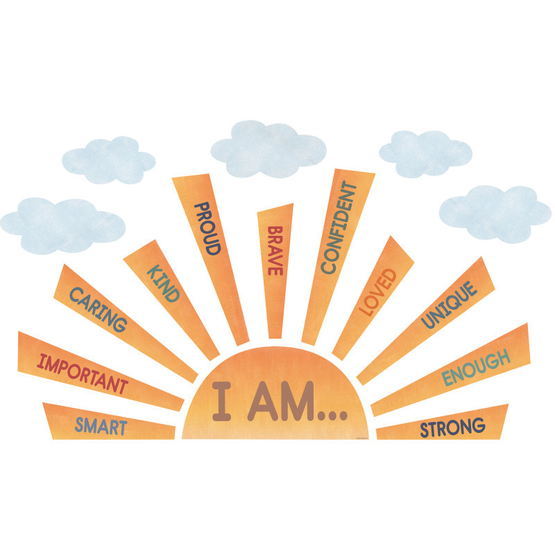 TEACHER CREATED RESOURCES Teacher Created Resources® Moving Mountains Road Trip Sun Positive Affirmations Bulletin Board Set, 17 Pieces